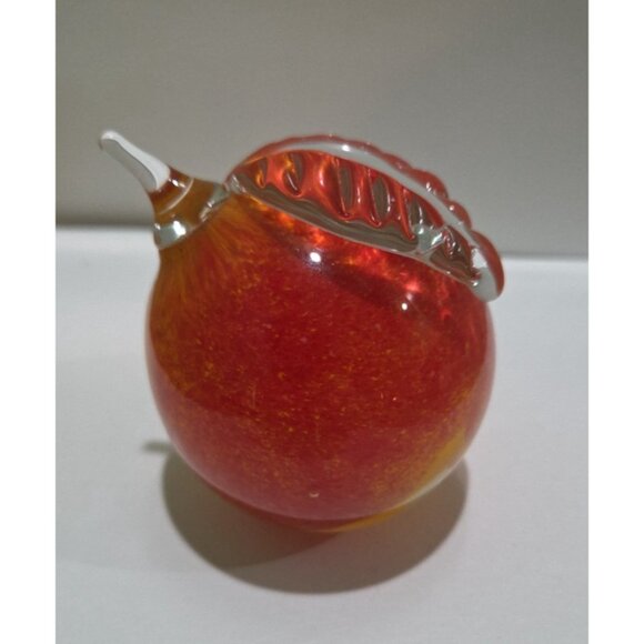Ron Hinkle Glassworks Red Apple Art Glass Signed Retired 2003 Paperweight - Picture 3 of 5